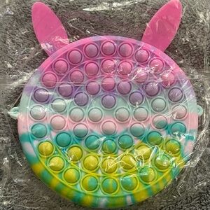 Rainbow Pop it purse & Fidget Toy with Bunny Ears